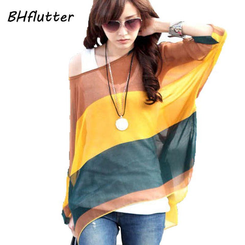 Summer Tops Women  Vintage Bohemian Clothing Batwing Sleeve Chiffon Blouse Shirt Plus Size 6XL For Big Women - Fab Getup Shop