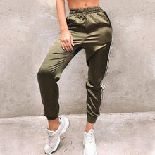 Summer Big Pocket Satin   Pants Women Glossy Ribbon Trousers  Harajuku Joggers Women's Loose Pants - Fab Getup Shop