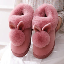 2020 New Fashion Autumn Winter Cotton Slippers Rabbit Ear Home Indoor Slippers Winter Warm Shoes Womens Cute Plus Plush Slippers - Fab Getup Shop