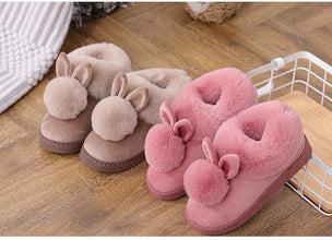 2020 New Fashion Autumn Winter Cotton Slippers Rabbit Ear Home Indoor Slippers Winter Warm Shoes Womens Cute Plus Plush Slippers - Fab Getup Shop