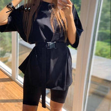 Solid Outfits Women's Two Piece Suit with Belt Home Loose Sports Tracksuits  Bicycle - Fab Getup Shop