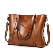 Women bag Oil wax Women's Leather Handbags Luxury Lady Hand Bags With Purse Pocket - Fab Getup Shop