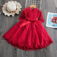 Winter Knitted Chiffon Girl Dress Christmas Party Long Sleeve Children Clothes Kids - Fab Getup Shop