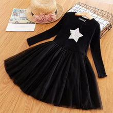 Winter Knitted Chiffon Girl Dress Christmas Party Long Sleeve Children Clothes Kids - Fab Getup Shop