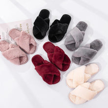 House Slippers Faux Fur Fashion Warm Shoes Woman Slip on Flats Female - Fab Getup Shop