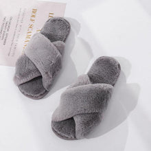 House Slippers Faux Fur Fashion Warm Shoes Woman Slip on Flats Female - Fab Getup Shop