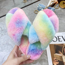 House Slippers Faux Fur Fashion Warm Shoes Woman Slip on Flats Female - Fab Getup Shop