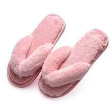 House Slippers Faux Fur Fashion Warm Shoes Woman Slip on Flats Female - Fab Getup Shop