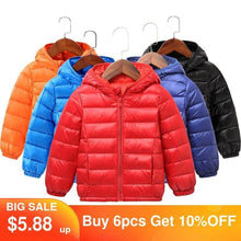 Autumn Winter Hooded Children Down Jackets For Girls Candy Color Warm Kids Down Coats For Boys - Fab Getup Shop