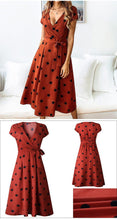 Lossky Summer Women Vintage Long Dress Casual Polka Dot Print Party Short Sleeve Dresses Sexy V-neck Fashion Woman Clothes y2k - Fab Getup Shop