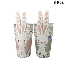 1pc Happy Easter Decoration Rabbit Bunny Egg Shape Banner Cup Plate Gift Bags Easter Party Deco Disposable Tableware Party Favor - Fab Getup Shop