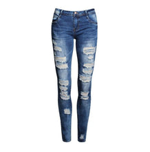 Ladies Cotton Denim Pants Stretch Womens Bleach Ripped Skinny Jeans Denim Jeans For Female - Fab Getup Shop