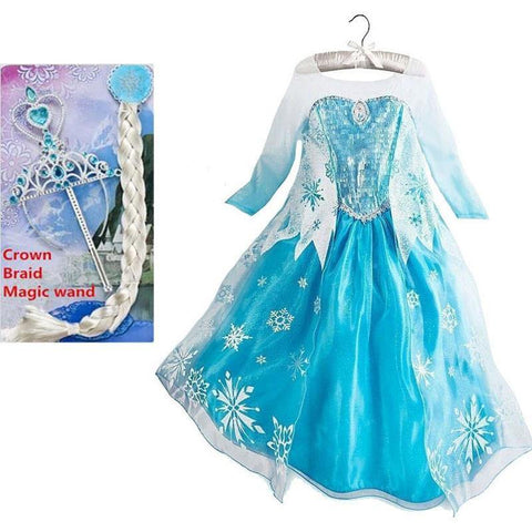 Elsa dress girls Costumes for kids snow queen cosplay dresses princess anna elza fantasia vestido infantils - Fab Getup Shop