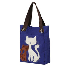 Lovely Cute Cat Canvas Handbag For Girls Ladies Large Capacity Casual Bag Women Portable Solid Zipper Shoulder Bag - Fab Getup Shop