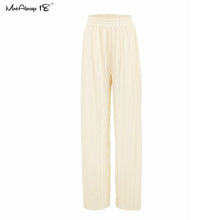 Elegant Elastic Waist Pleated Wide Leg Pants - Autumn Fashion Trousers Office Wear