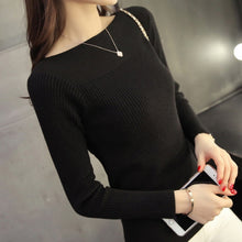 Casual Long Sleeve autumn Knitted Sweater Slim White