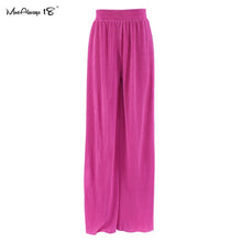 Elegant Elastic Waist Pleated Wide Leg Pants - Autumn Fashion Trousers Office Wear