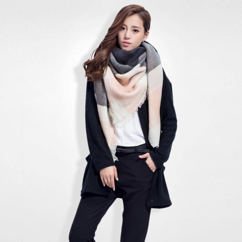 Brand Scarf Women Fashion Scarves  Blankets Soft Cashmere Winter Scarf warm Square Plaid Shawl 009 - Fab Getup Shop