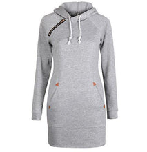 Warm Winter  Hooded Dresses Pocket Long Sleeved Casual Mini Dress Sportwear Women Clothings LX130 - Fab Getup Shop