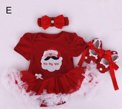 Christmas Baby Girl Infant 3pcs Clothing Sets Suit Princess Tutu Romper Dress/Jumpsuit Xmas Bebe Party Birthday Costumes Vestido - Fab Getup Shop