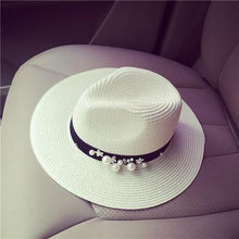 COKK  Spring Summer Hats For Women Flower Beads Wide Brimmed Jazz Panama Hat Chapeu Feminino Sun Visor Beach Hat Cappello - Fab Getup Shop