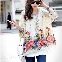 Summer Tops Women  Vintage Bohemian Clothing Batwing Sleeve Chiffon Blouse Shirt Plus Size 6XL For Big Women - Fab Getup Shop