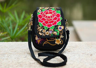 Boho Ethnic Embroidery Bag Vintage Embroidered Canvas Cover Shoulder Messenger Bags Women Small Coins Travel Beach Phone Purse - Fab Getup Shop