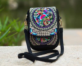 Boho Ethnic Embroidery Bag Vintage Embroidered Canvas Cover Shoulder Messenger Bags Women Small Coins Travel Beach Phone Purse - Fab Getup Shop