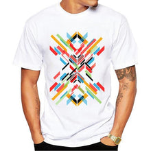 Retro Wood/ Record Printed Men T shirt Short Sleeve Casual t-shirt Hipster Fractal Pattern tees Cool Tops - Fab Getup Shop