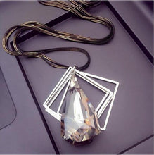 Meyfflin Long Necklace Crystal Women Necklace Jewelry  Fashion Black Chain Drops Maxi Necklaces Pendants Kolye Collier - Fab Getup Shop