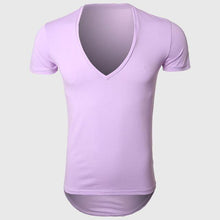 21 Colors Deep V Neck T-Shirt Men Fashion Compression Short Sleeve T Shirt Male Muscle Fitness Tight Summer Top Tees - Fab Getup Shop