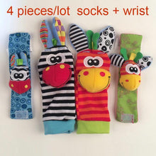 Sozzy Baby Boys Girls Toy Baby Rattle Animal Foot Finder Socks Wrist Strap Soft Children Infant Newborn Plush Sock - Fab Getup Shop