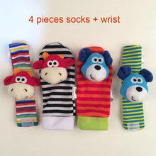 Sozzy Baby Boys Girls Toy Baby Rattle Animal Foot Finder Socks Wrist Strap Soft Children Infant Newborn Plush Sock - Fab Getup Shop