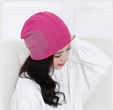 Spring and Autumn ladies beanie knitted hat women flower rhinestones hats for women's skullies caps girl cap gorros balaclava - Fab Getup Shop