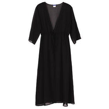 Andzhelika Swimsuit Cover Up Women Sexy Beach Cover-Ups Chiffon Long Dress Solid Beach Cardigan Bathing Suit Cover Up - Fab Getup Shop