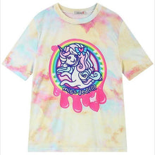 Women'S T Shirts Harajuku Fuck Gradient Soft Doodle Short T-Shirt Tshirt Women Girl Tops Cute Cartoon Unicorn Pegasus - Fab Getup Shop