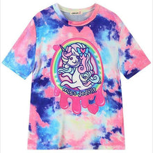 Women'S T Shirts Harajuku Fuck Gradient Soft Doodle Short T-Shirt Tshirt Women Girl Tops Cute Cartoon Unicorn Pegasus - Fab Getup Shop