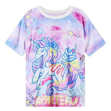 Women'S T Shirts Harajuku Fuck Gradient Soft Doodle Short T-Shirt Tshirt Women Girl Tops Cute Cartoon Unicorn Pegasus - Fab Getup Shop