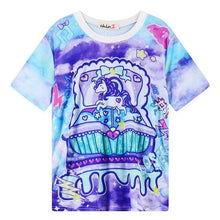 Women'S T Shirts Harajuku Fuck Gradient Soft Doodle Short T-Shirt Tshirt Women Girl Tops Cute Cartoon Unicorn Pegasus - Fab Getup Shop