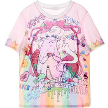 Women'S T Shirts Harajuku Fuck Gradient Soft Doodle Short T-Shirt Tshirt Women Girl Tops Cute Cartoon Unicorn Pegasus - Fab Getup Shop