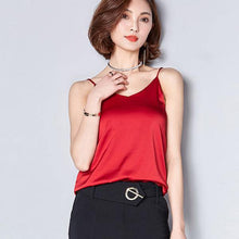 Summer Autumn style Imitation silk women Blouse Shirt Sexy White Red Gray Black Tops Party Girls Blusas Shirts - Fab Getup Shop