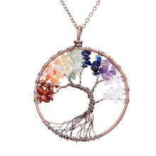 SEDmart 7 Chakra Tree Of Life Pendant Necklace Copper Crystal Natural Stone Necklace Women Christmas Gift - Fab Getup Shop