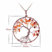 SEDmart 7 Chakra Tree Of Life Pendant Necklace Copper Crystal Natural Stone Necklace Women Christmas Gift - Fab Getup Shop