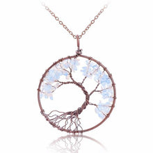 SEDmart 7 Chakra Tree Of Life Pendant Necklace Copper Crystal Natural Stone Necklace Women Christmas Gift - Fab Getup Shop