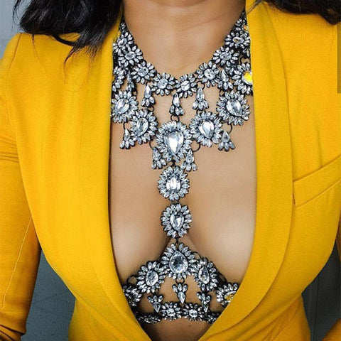 Exquisite Bodychain Vintage crystal necklaces For Women Statement Bijoux Femme Jewelry bodychain - Fab Getup Shop