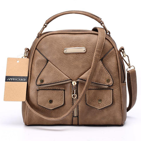 Annmouler Brand Women Messenger Bag Female Double Zipper Handbag Pu Leather Fashion Ladies Shoulder Bag Women Crossbody Bag - Fab Getup Shop