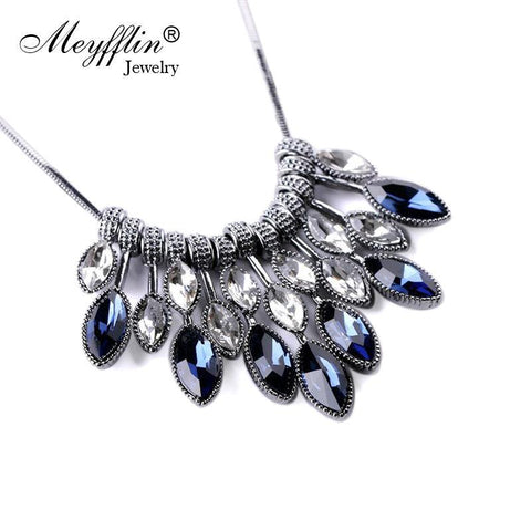 Meyfflin Statement Necklaces & Pendants Crystal Maxi Necklace for Women Female Chain Collar Collier - Fab Getup Shop