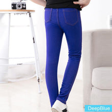 Spring Summer Fashion Girls Pencil knit Imitation denim fabric Jeans Kids Candy Color Mid Waist Full Length pants - Fab Getup Shop