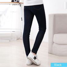 Spring Summer Fashion Girls Pencil knit Imitation denim fabric Jeans Kids Candy Color Mid Waist Full Length pants - Fab Getup Shop