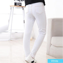 Spring Summer Fashion Girls Pencil knit Imitation denim fabric Jeans Kids Candy Color Mid Waist Full Length pants - Fab Getup Shop